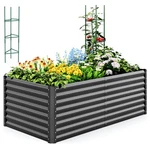Quictent Galvanized Raised Garden Bed 6X3X2 Metal Ft, Dark Grey. Fixed Price $92.43.