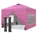 Gdy 12X12 Pop Up Canopy Tent - Pink With 4 Sidewalls Wheel Bag. Fixed Price $259.99.