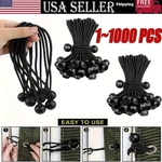4" Inch Black Ball Bungee Bungie Cord Canopy Tarp Tie Downs Straps New Lot. Fixed Price $41.05.