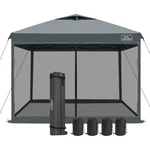 Kampkeeper 10X10 Pop Up Canopy Tent With Netting, Outdoor Sun Shade, Dark Grey. Fixed Price $149.99.