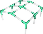 Canopy Fittings Connector Set Steel 1-3/8" Low Peak Frame 10X20 For 6 Legs Joint. Fixed Price $89.00.