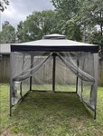 Rectangle Outdoor Gazebo With Mosquito/rain Netting, Strong Metal Frame-sunjoy. Fixed Price $139.99.