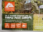 Ozark Trail X10 E-z Up Canopy, Shade Area 100 Sq. Ft. Rarely Used,, ( Ab. Fixed Price $76.98.