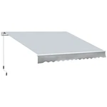 12' X 8' Manual Retractable Patio Awning Sun Shade Uv Resistant Gray. Fixed Price $222.99.