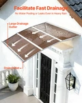 Door Awning Canopy 39X59 Polycarbonate Metal Bracket Rain Sun Brown. Fixed Price $108.99.