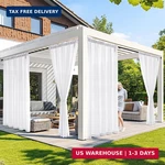 Miulee White Privacy Outdoor Curtains Waterproof Non-see-through Semi Sheer 2 Pa. Fixed Price $20.46.