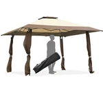 PATIOJOY13' X13' Pop Up Canopy Tent Instant Outdoor Folding Shelter Brown. Fixed Price $144.99.