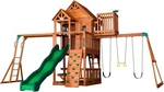 Backyard Discovery Skyfort Ii Cedar Wood Swing Set With Wave Slide, Raised Clubh. Fixed Price $3664.99.