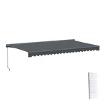 Aleko Semi-cassette Motorized Led Retractable 20X10 Ft Patio Awning Canopy Grey. Fixed Price $749.25.
