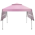 10'X17.6' Outdoor Instant Pop-up Canopy Tent Dual Half Awnings Adjust Patio Pink. Fixed Price $129.99.