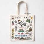 Los Angeles California Canvas Tote Bag Hollywood And Beverly Hills Graphic Print. Fixed Price $19.99.
