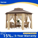 Strong Steel Frame Hexagonal Gazebo 13X13 Ft Instant Pop Up With Mesh Netting. Fixed Price $135.85.