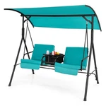 Tangkula 2 Person Porch Swing Model 10493-NP Turquoise With Canopy. Fixed Price $259.99.