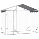 Outdoor Kennel With Roof Doghouse Cage Silver Galvanized Steel Vidaxl. Fixed Price $214.99.