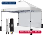Crown Shades 10X10 Pop Up Canopy With Side Wall - Beach Tent One Push Set. Fixed Price $262.48.