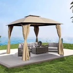 Ajikgn 10X10 Ft Outdoor Patio Garden Gazebo Canopy Curtains - Khaki. Fixed Price $140.17.