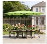 Nib 100% Abble Waterproof Patio Umbrella 10X6.5FT Crank Handle Outdoor Green. Fixed Price $39.99.