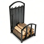 Rack W/ 4 Fireplace Tools Indoor Outdoor Holders Storage. Fixed Price $38.49.