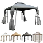 Outsunny Gazebo Steel Outdoor Garden With Mesh Curtains. Fixed Price $219.99.