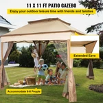 Outdoor Canopy Gazebo Tent, Brown. Fixed Price $165.92.