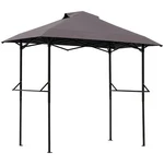 Dark Gray Polyester Canopy With Air Vent, Powder Coated Folding Awning Frame. Fixed Price $90.94.