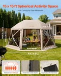 Pop Up Gazebo Screen Tent, 15 X Ft, Beige. Fixed Price $375.60.