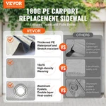 Carport Replacement Canopy Cover Side Wall 12 X 20 Ft, Garage Tent Shelter Tarp. Fixed Price $115.02.