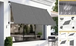 Manual Retractable Awnings For Patio Shades Roll Up Outdoor 120" X 96" Gray. Fixed Price $170.87.