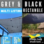 95% Uv Sun Shade Sails Black & Grey Rectangle All Sizes Heavy Duty Year. Fixed Price $226.81.