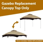 10X12 Replacement Canopy Top For Lowe's Allen Roth Gazebo #GF-12S004B-1, Khaki. Fixed Price $89.99.