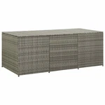 Vidaxl Large Outdoor Patio Storage Box, Gray Poly Rattan And Steel Frame, Weathe. Fixed Price $321.99.