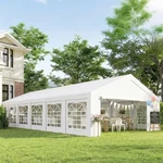 Outsunny 23' X 39' Heavy-duty Large Wedding Tent With Sidewalls, White. Fixed Price $899.99.