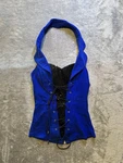 Oh Yes Royal Blue Sequin Lace-up Halter Corset Top Size M. Fixed Price $10.00.