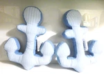 CUSH1 - Pair Of Anchor Cushions Nautical Ship Boat Cottage Camp Beach Fishing. Fixed Price $21.64.