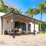 Wall Mounted Pergola Gazebo Lean To Metal Awning For Patio Deck. Fixed Price $522.99.
