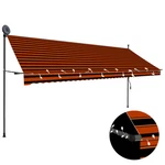 Manual Retractable Awning With Led 157.5" Orange And Brown. Fixed Price $186.95.