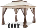 11X11 Pop Up Gazebo With Mesh Netting, Instant Outdoor Canopy Tent, Water Resist. Fixed Price $287.99.