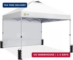 Crown Shades 10X10 Pop Up Canopy With Side Wall - Beach Tent One Push Set. Fixed Price $242.98.