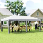 10'X20' Pop Up Party Tent Gazebo Wedding Canopy With 6 Sidewalls, Cream White. Fixed Price $204.99.