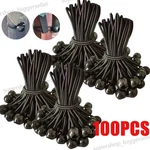6" Inch Black Ball Bungee Bungie 100 Pack Cord Canopy Tarp Tie Downs Straps. Fixed Price $12.99.