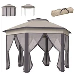 13.3' Hexagon Soft Top 2-TIER Canopy Gazebo Shade W/ Steel Supporting Frame. Fixed Price $164.99.