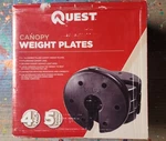 Quest Canopy Weight Plates Pack Of 4 5LB Tie Down Camping Multipurpose Concrete. Fixed Price $26.29.