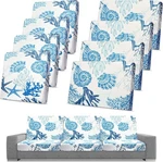 8 Pcs Waterproof Patio Stretch Sofa Cushion Cover, Outdoor Coral. Fixed Price $59.50.