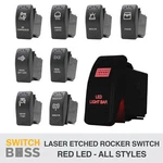 Red Led Custom Laser Etched Rocker Switch 88 Styles Caravan Marine Boat 12V. Fixed Price $18.50.