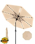 Garveelife 9 Ft Patio Umbrella Solar Lights Tan 8 Ribs Tilt Crank. Fixed Price $94.99.