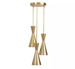 Mid Century Modern Brass Chandelier - 3 Light Pendant Ceiling Fixture Best Lamp. Fixed Price $237.38.
