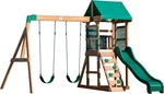 Wood Swing With Wave Slide Canopy Roof Outdoor Playset Free Shipping Usa Onl. Fixed Price $659.99.
