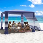Moko Beach Cabana, 8' Large 94.49 X 78.74 Inches, Navy Stripes. Fixed Price $130.38.