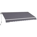 12' X 10' Manual Retractable Patio Awning Sun Shade Uv Resistant Dark Gray. Fixed Price $231.99.