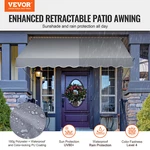98X47" Patio Awning Retractable Sunshade Shelter With Crank Handle. Fixed Price $92.99.